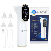 Aspirator nazal electric silentios cu trei niveluri de aspiratie Haxe HX212, 2 varfuri nou-nascut, 2 varfuri 1+ ani, lumina precizie noapte